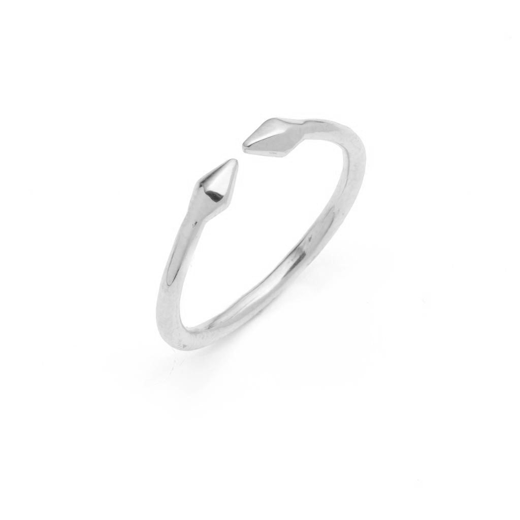 Dalasini Bulawayo Sterling Silver Double Tip Spiral Spear Ring Angle