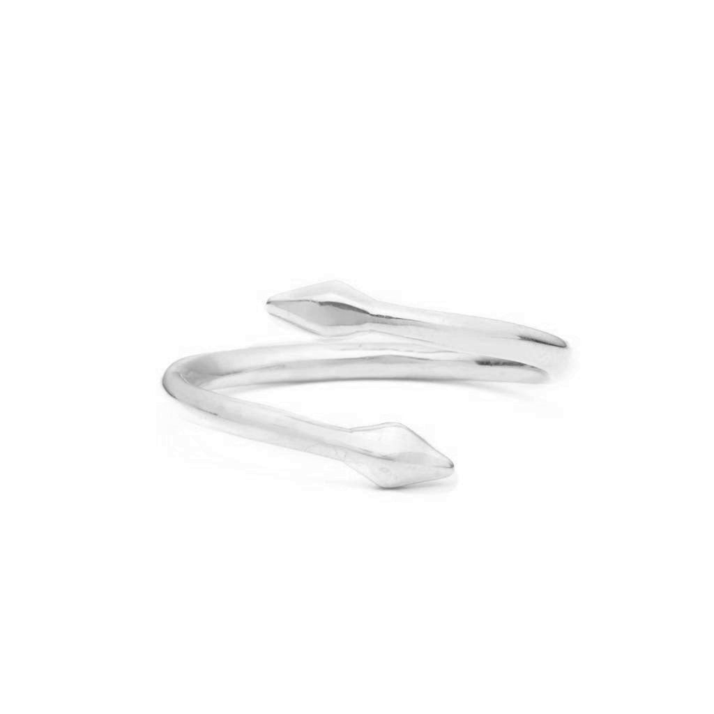 Dalasini Bulawayo Sterling Silver Double Tip Wrap Spear Ring Front