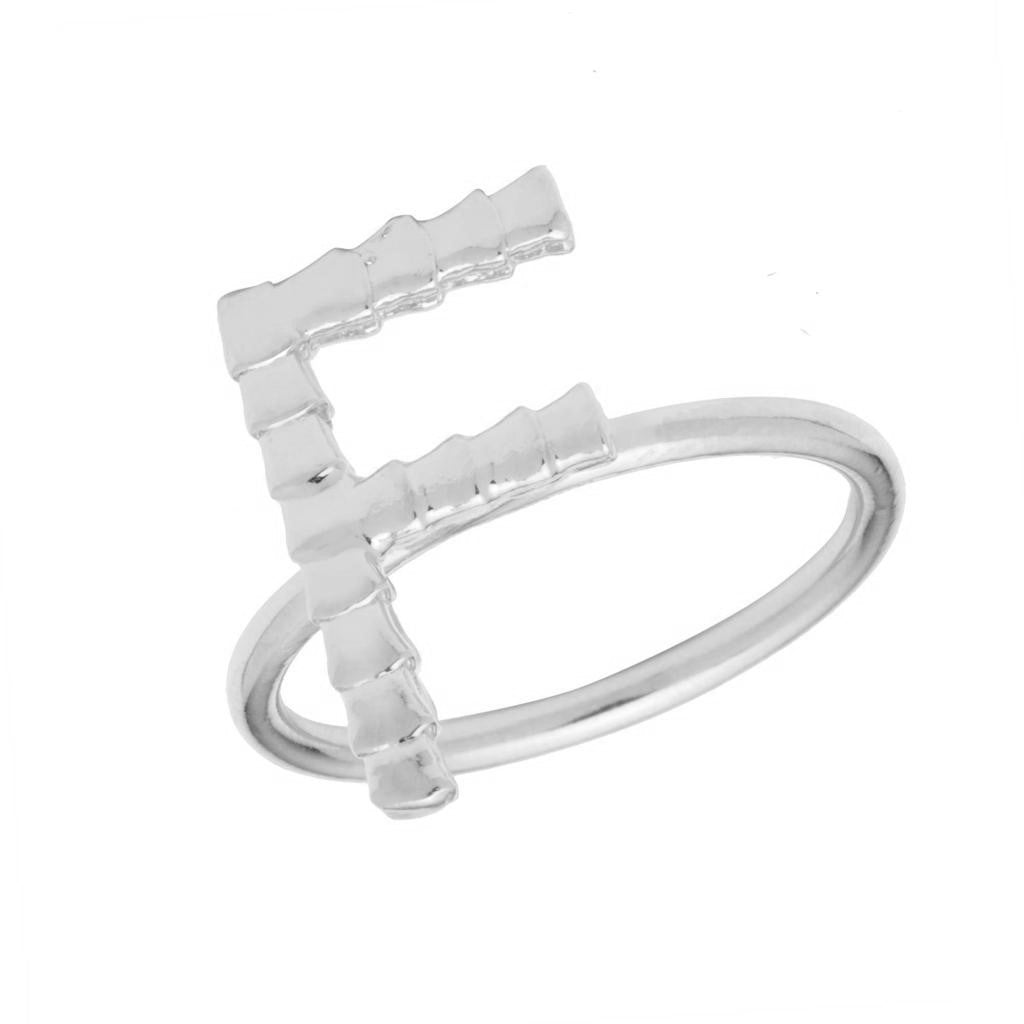 Isiro Sterling Silver Vertebrae Letter Ring