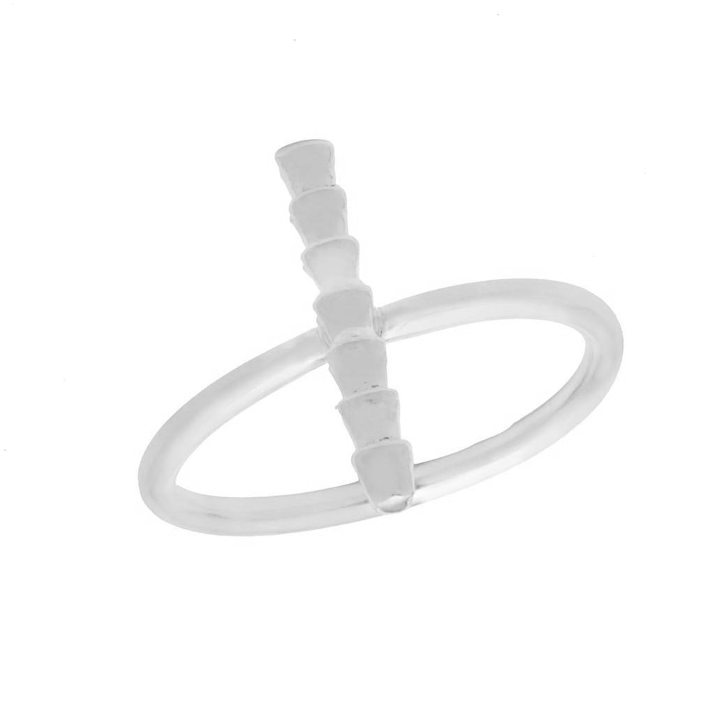 Isiro Sterling Silver Vertebrae Letter Ring