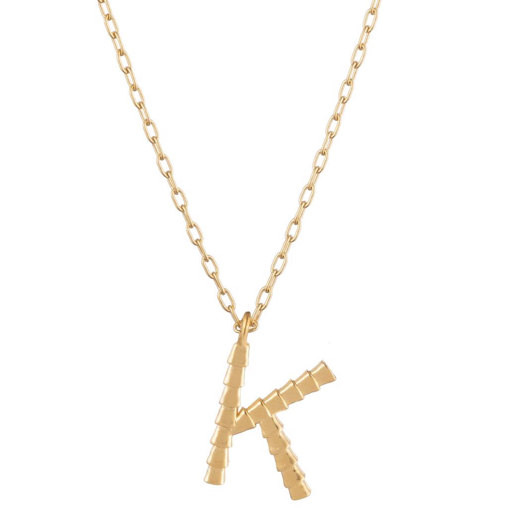 Dalasini Isiro Gold Vertebrae Charm Letter K