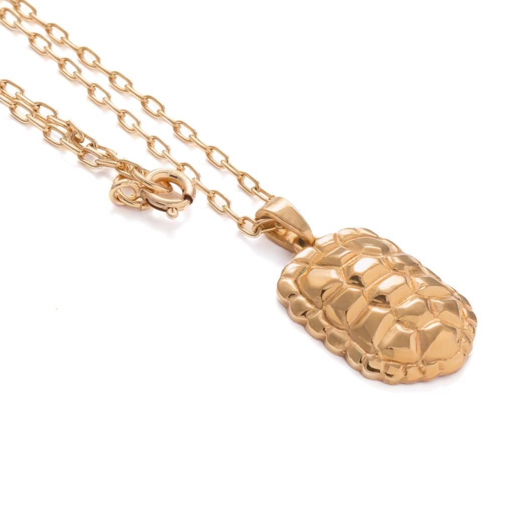 Dalasini Sahel Gold Tortoise Shell Necklace Flat