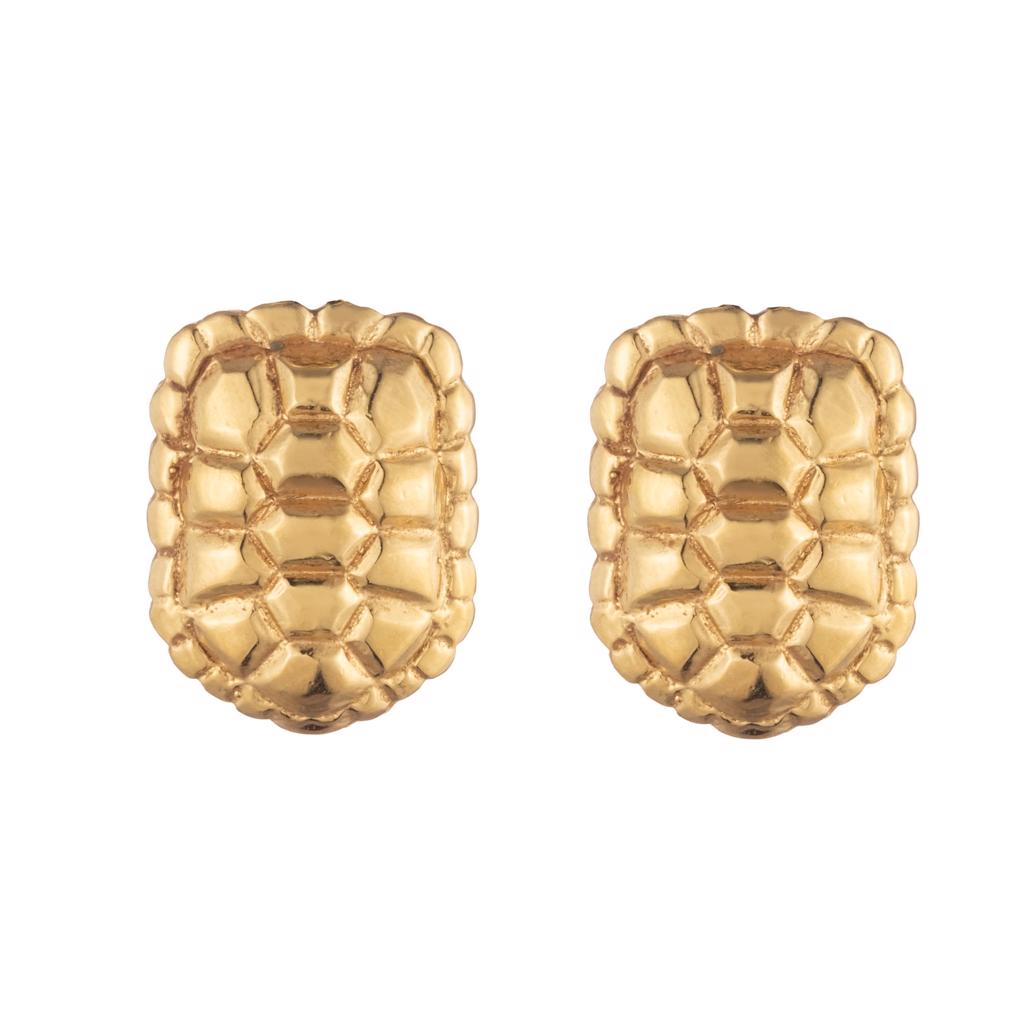Dalasini Sahel Gold Tortoise Shell Stud Earrings Front