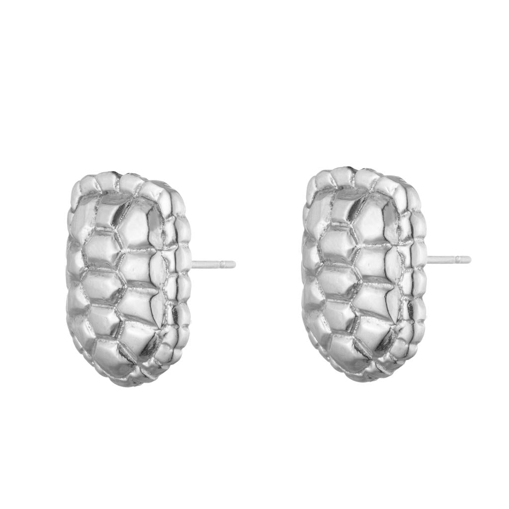 Dalasini Sahel Sterling Silver Tortoise Shell Stud Earrings Side