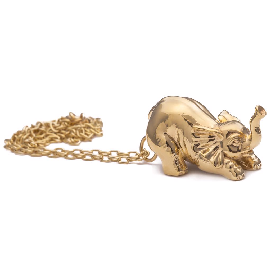 Dalasini Selous Gold Elephant Pendant Necklace Side