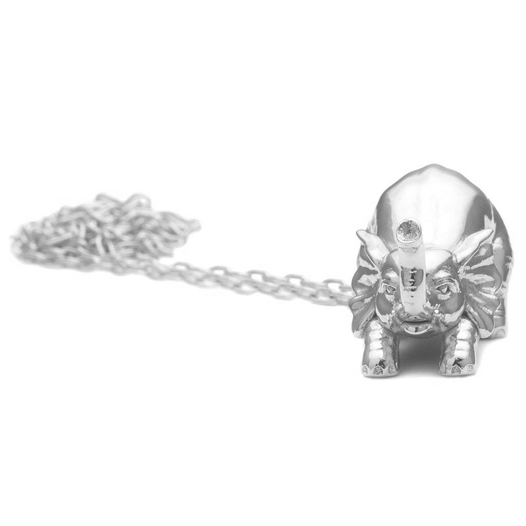 Dalasini Selous Sterling Silver Elephant Pendant Necklace Front