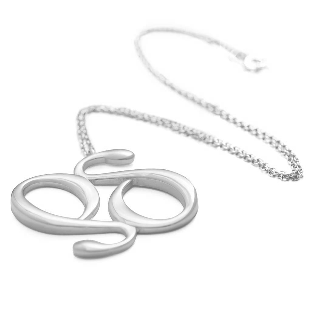 Dalasini Gold Monogram Pendant Necklace Flat