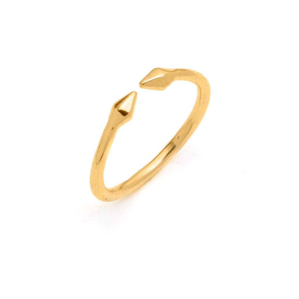 Dalasini Bulawayo Gold Double Tip Spear Ring Angle