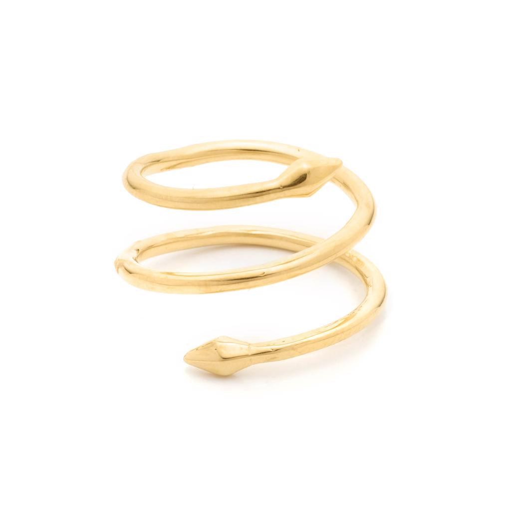 Dalasini Bulawayo Gold Double Tip Spiral Spear Ring