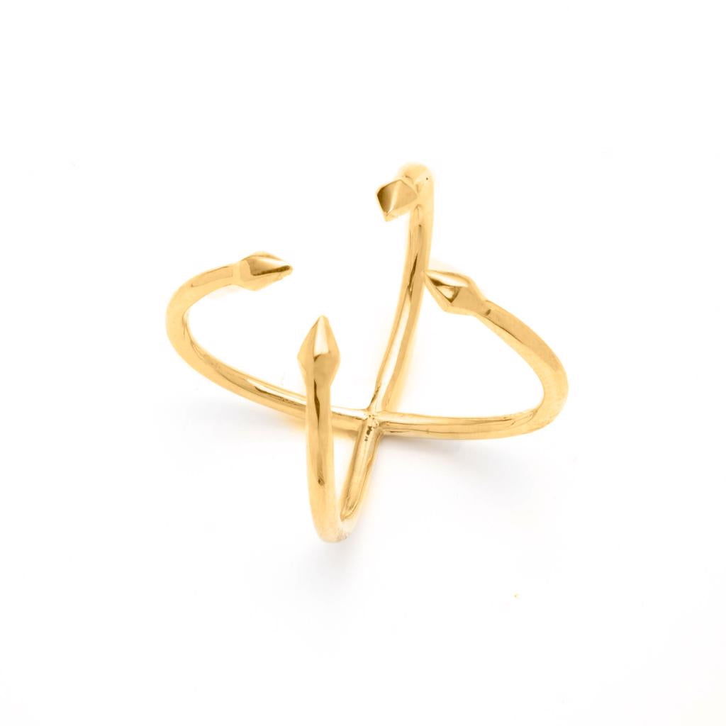 Dalasini Bulawayo Gold Quadruple Tip Spear Ring Angle