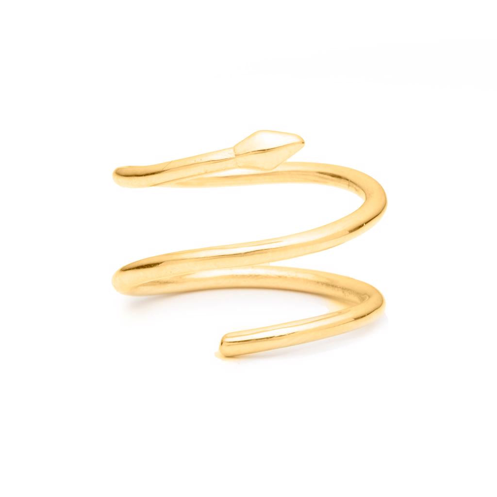 Dalasini Bulawayo Gold Single Tip Spiral Spear Ring Front