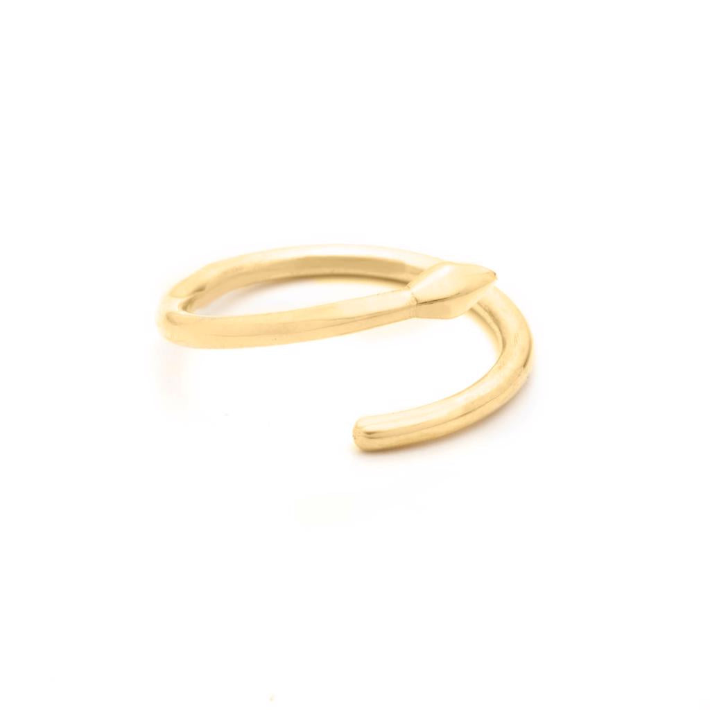 Dalasini Bulawayo Gold Single Tip Wrap Spear Ring Front