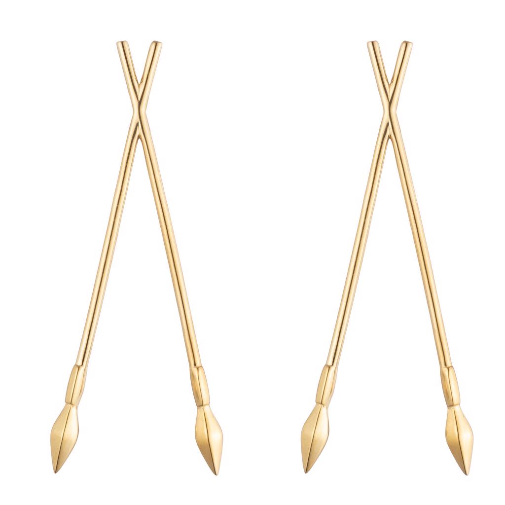 Dalasini Bulawayo Gold Spear Earrings Front