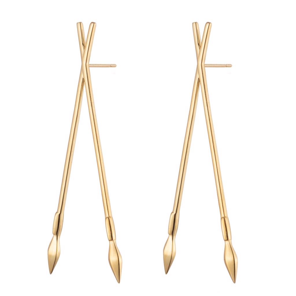 Dalasini Bulawayo Gold Spear Earrings Front