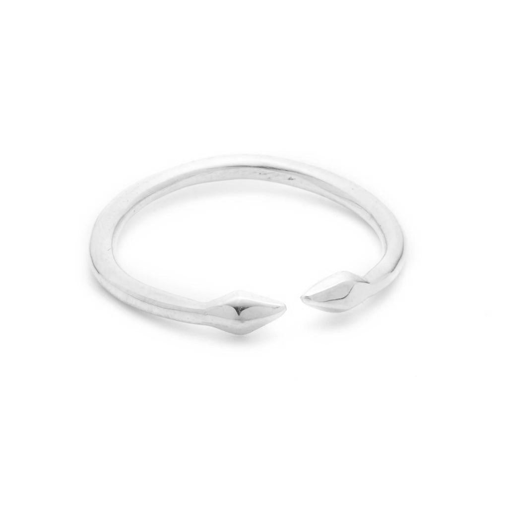 Dalasini Bulawayo Sterling Silver Double Tip Spiral Spear Ring Angle