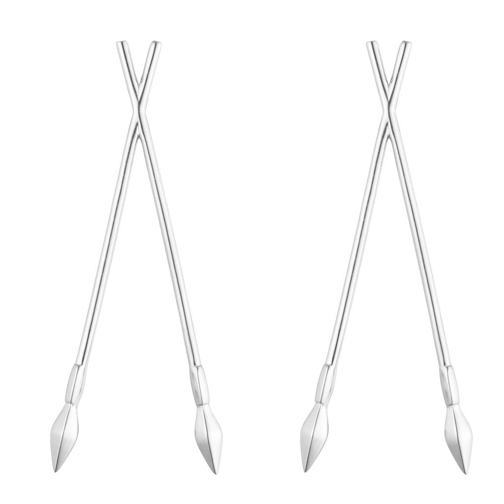 Dalasini Bulawayo Sterling Silver Spear Earrings Front