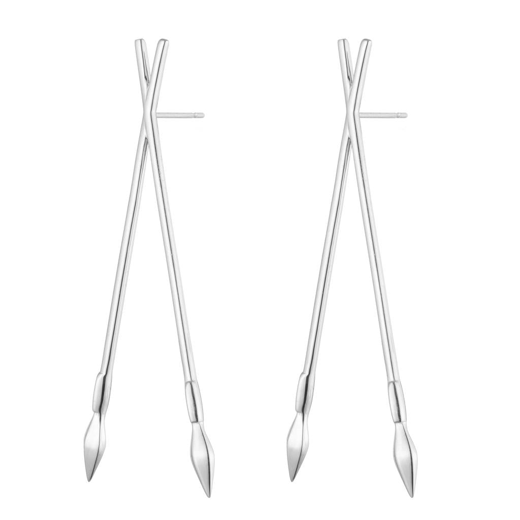 Dalasini Bulawayo Sterling Silver Spear Earrings Front