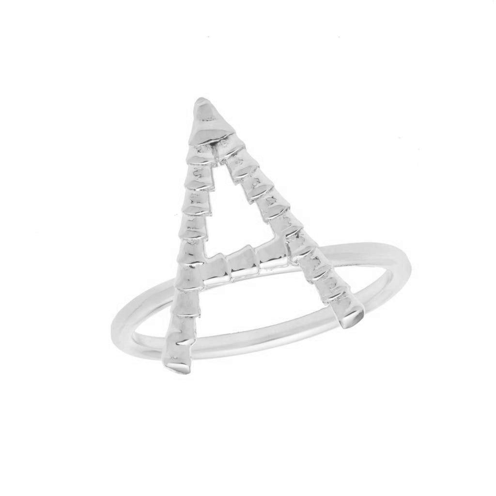 Isiro Sterling Silver Vertebrae Letter Ring