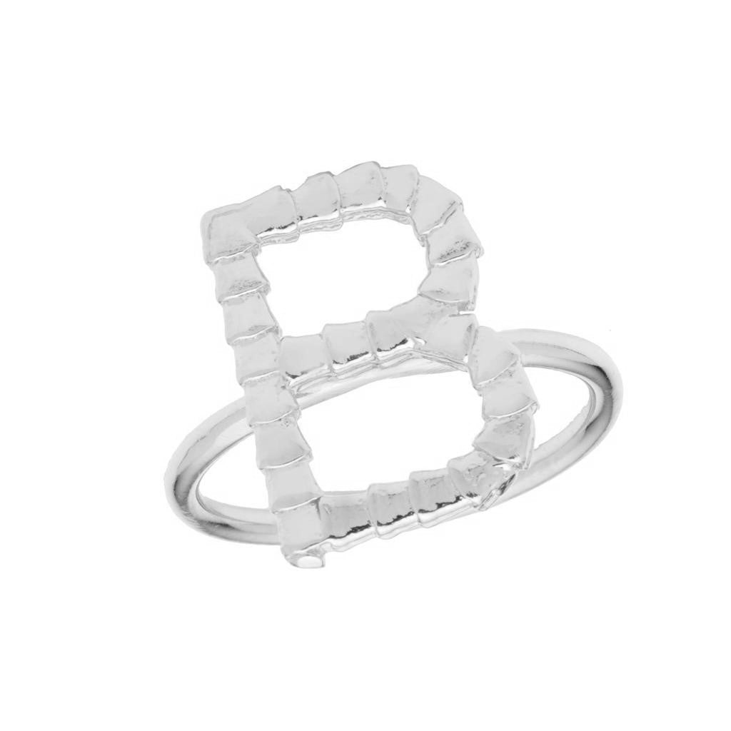Isiro Sterling Silver Vertebrae Letter Ring