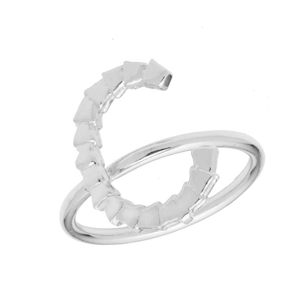 Isiro Sterling Silver Vertebrae Letter Ring