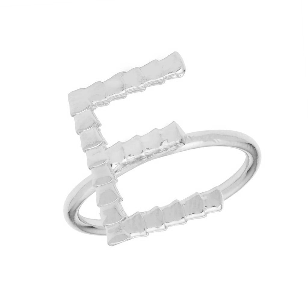 Isiro Sterling Silver Vertebrae Letter Ring