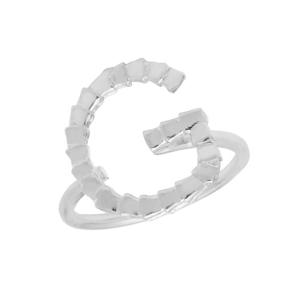 Isiro Sterling Silver Vertebrae Letter Ring