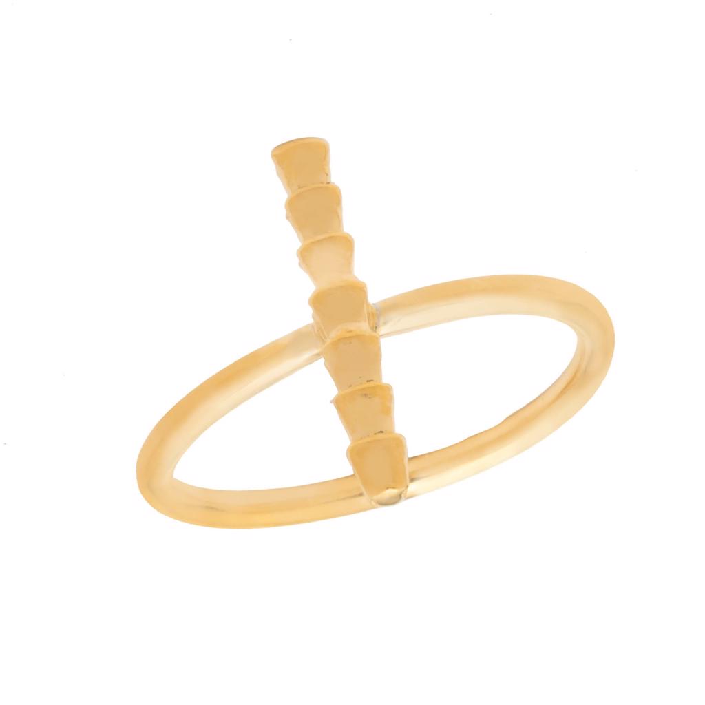 Dalasini Isiro Gold Vertebrae Ring Letter I