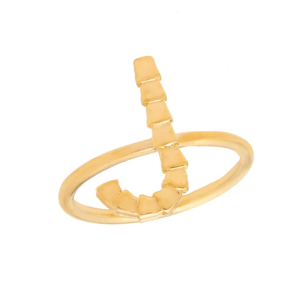 Dalasini Isiro Gold Vertebrae Ring Letter J