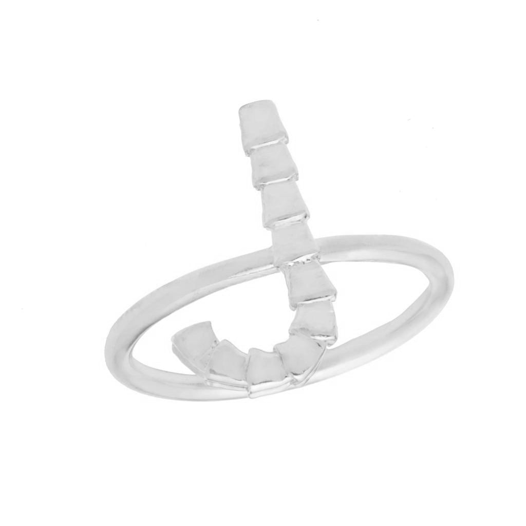 Isiro Sterling Silver Vertebrae Letter Ring