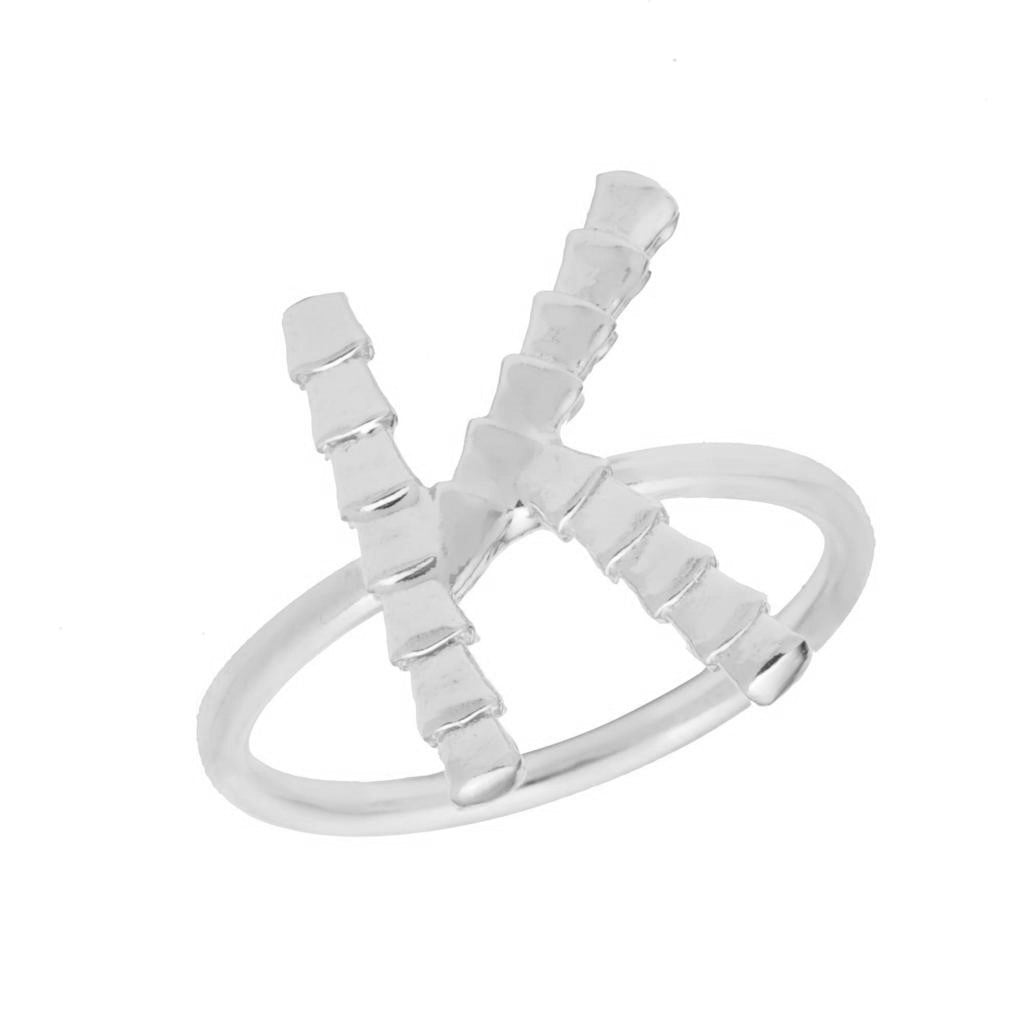 Isiro Sterling Silver Vertebrae Letter Ring