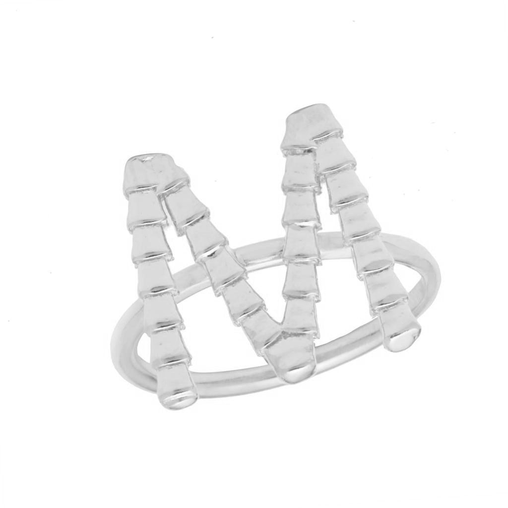 Isiro Sterling Silver Vertebrae Letter Ring