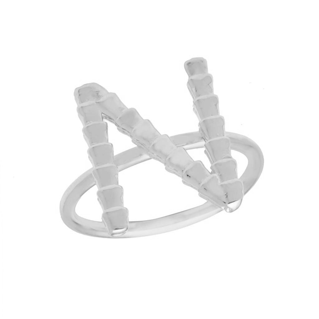 Isiro Sterling Silver Vertebrae Letter Ring