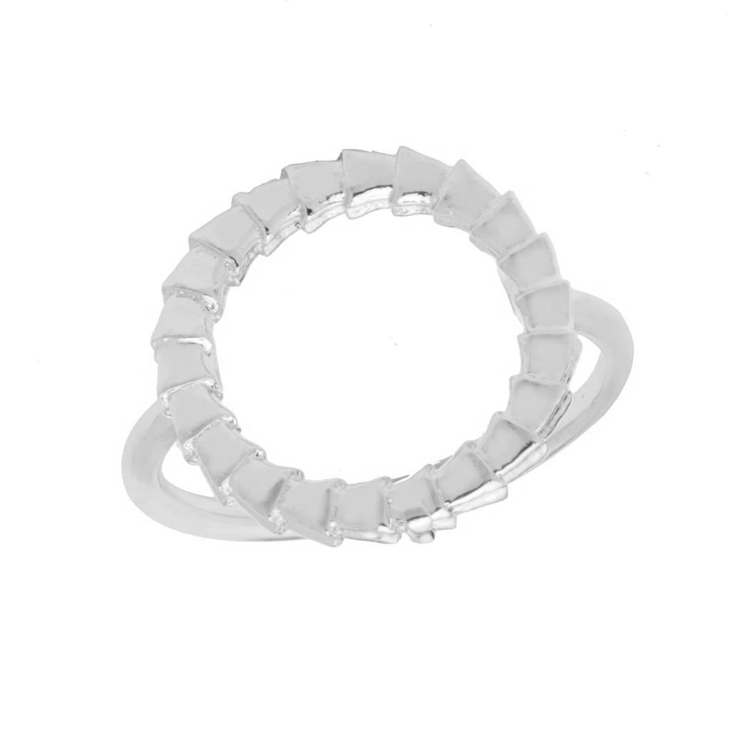 Isiro Sterling Silver Vertebrae Letter Ring