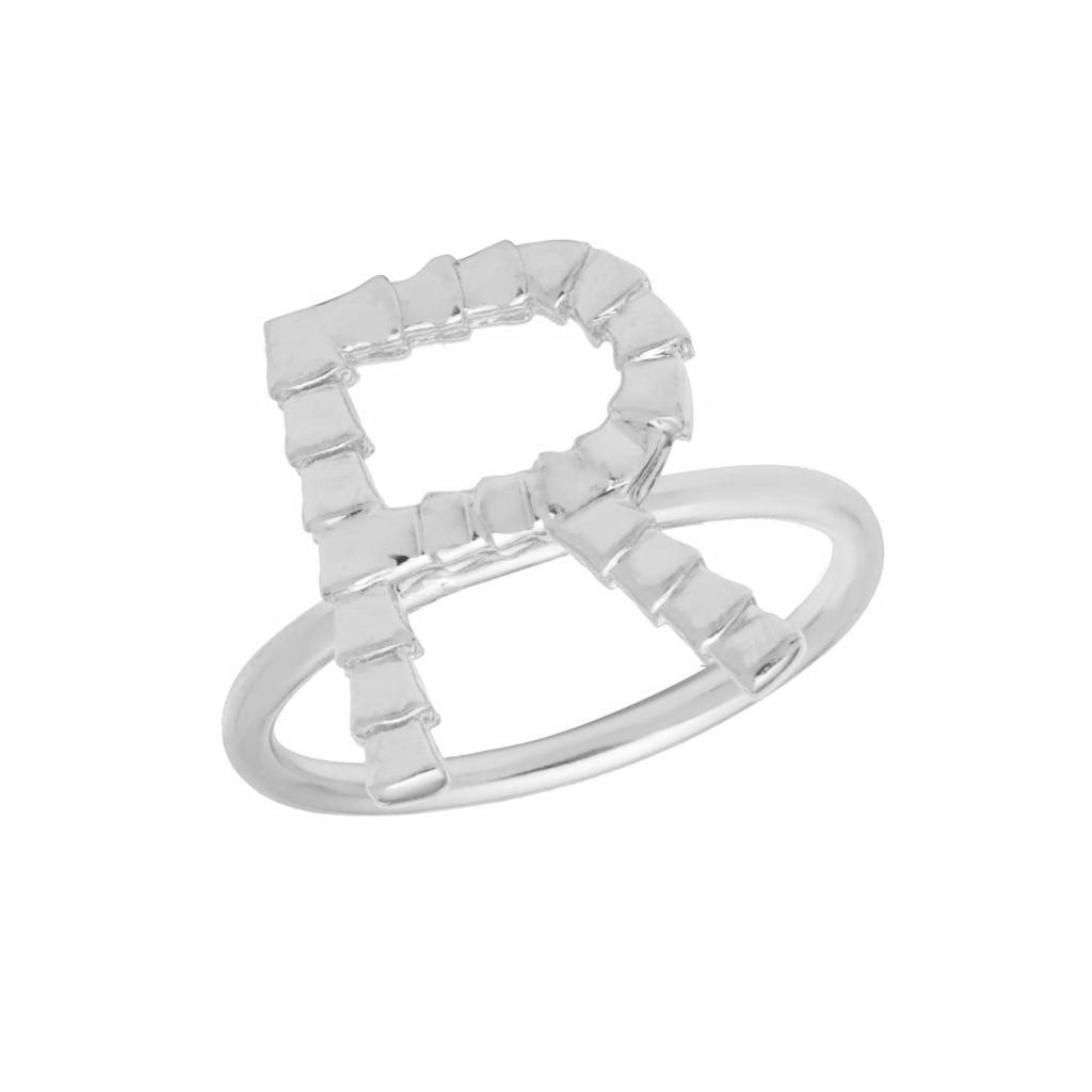 Isiro Sterling Silver Vertebrae Letter Ring