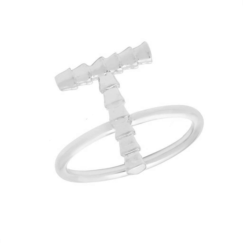Isiro Sterling Silver Vertebrae Letter Ring