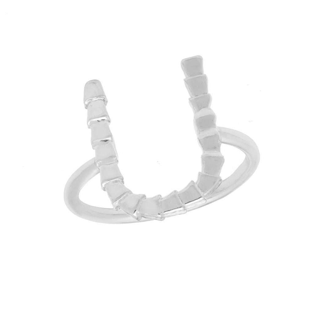 Isiro Sterling Silver Vertebrae Letter Ring