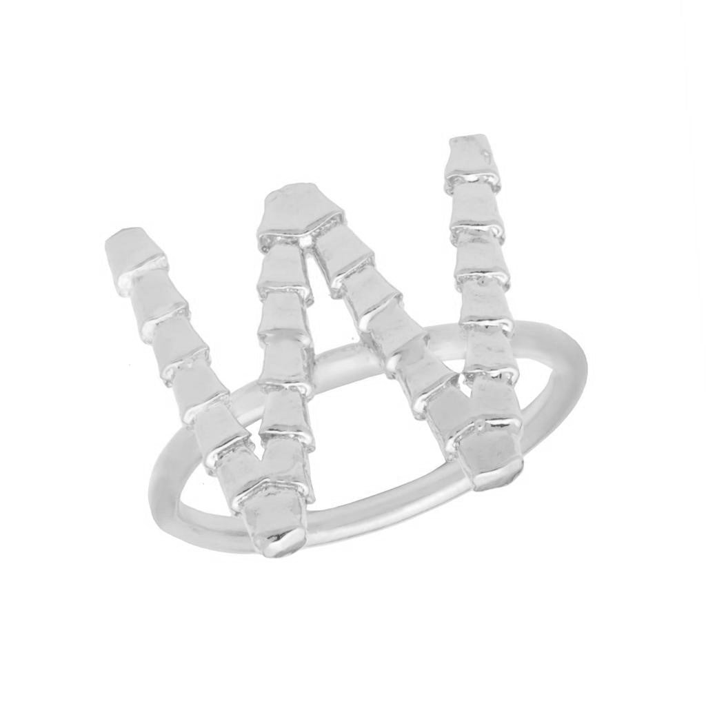 Isiro Sterling Silver Vertebrae Letter Ring