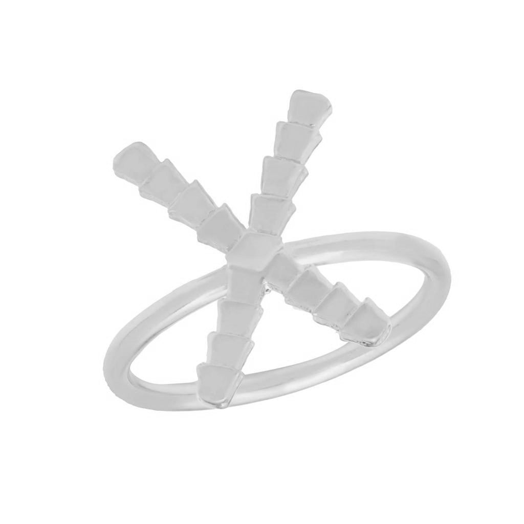 Isiro Sterling Silver Vertebrae Letter Ring