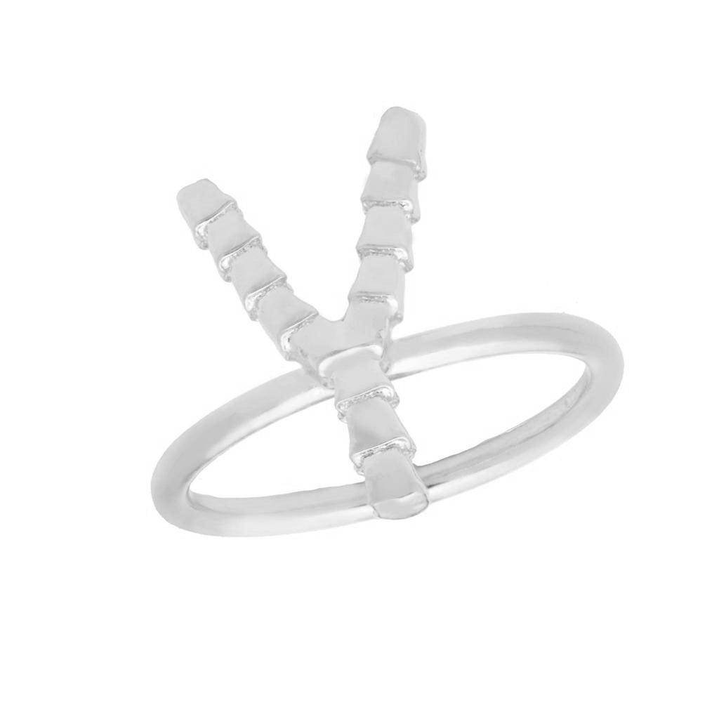 Isiro Sterling Silver Vertebrae Letter Ring