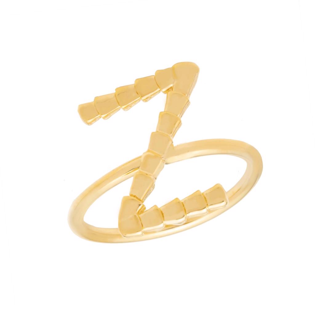 Dalasini Isiro Gold Vertebrae Ring Letter Z