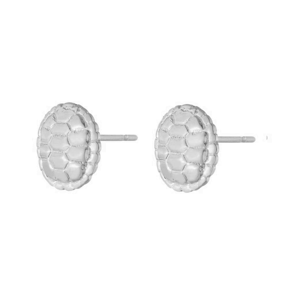 Dalasini Sahel Sterling Silver Tortoise Shell Round Studs Front