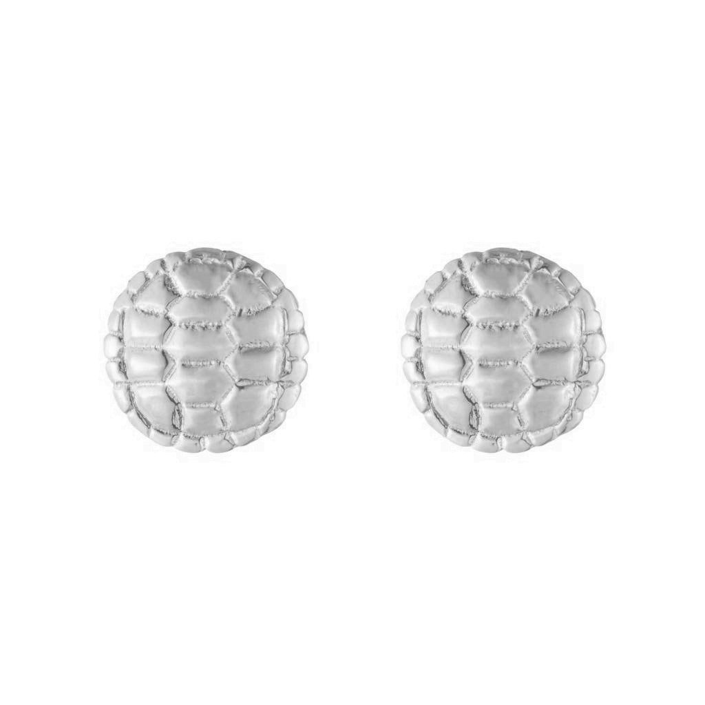 Dalasini Sahel Sterling Silver Tortoise Shell Round Studs Front