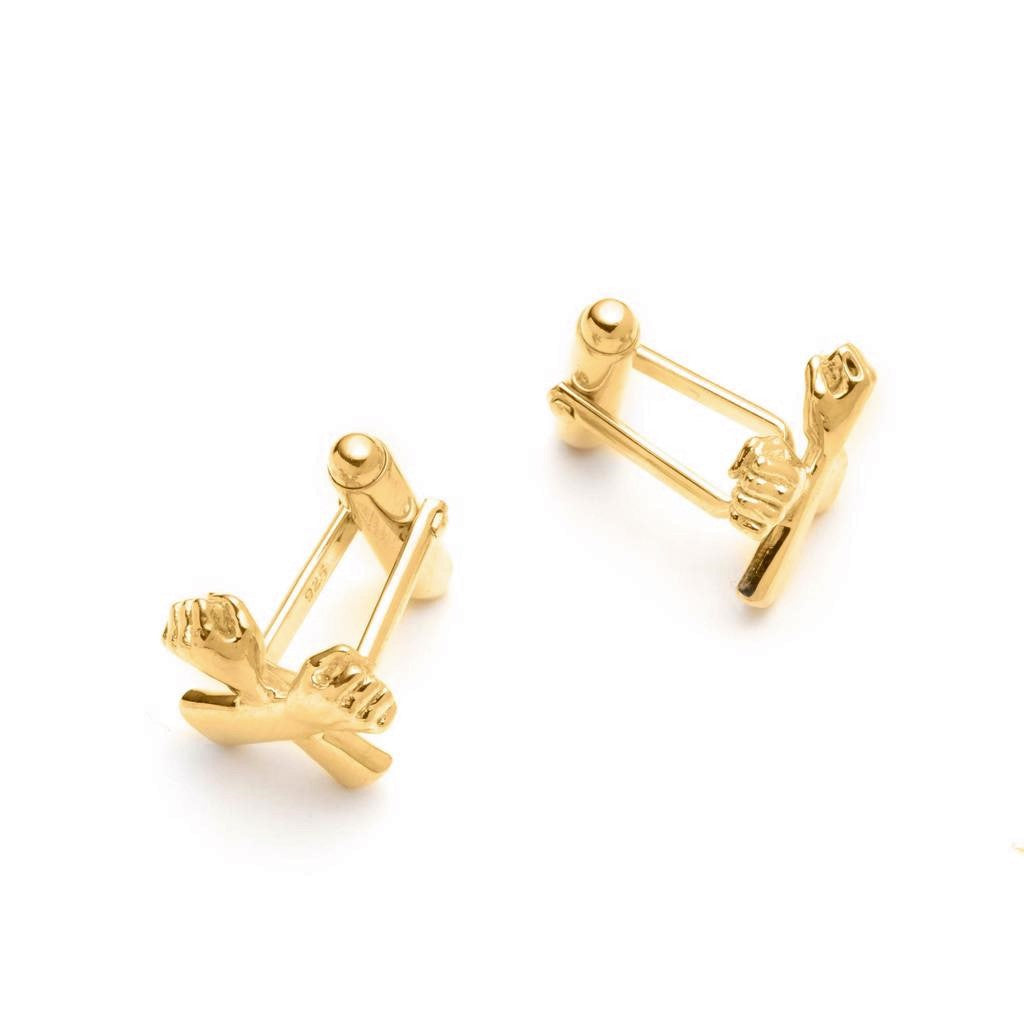 Dalasini Wakanda Gold Cuff Links Angle