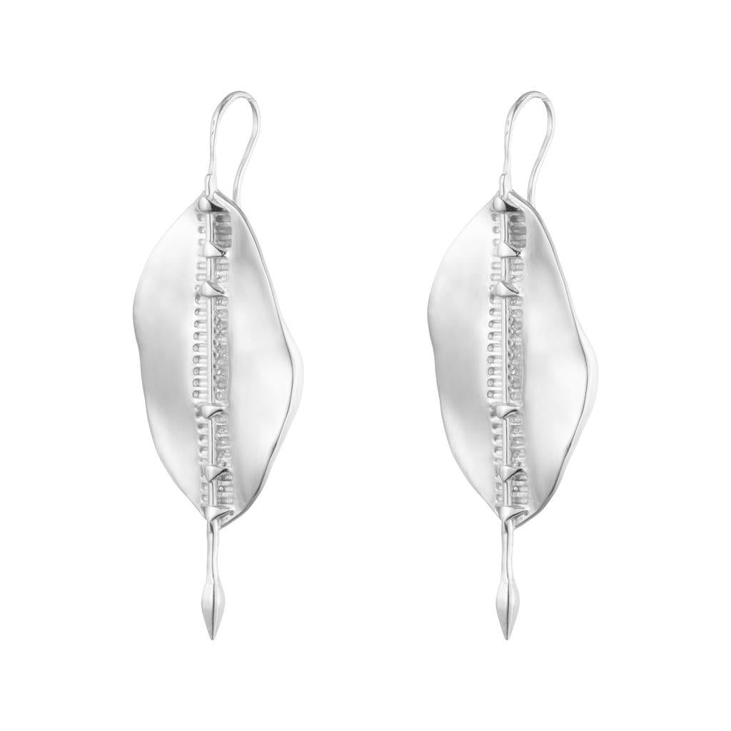 Dalasini Bulawayo Sterling Silver Shield Earrings Front