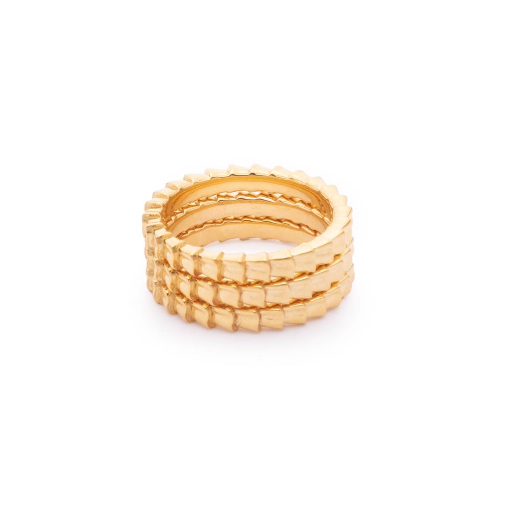 Dalasini Isiro Gold Vertebrae 3MM Ring Stack