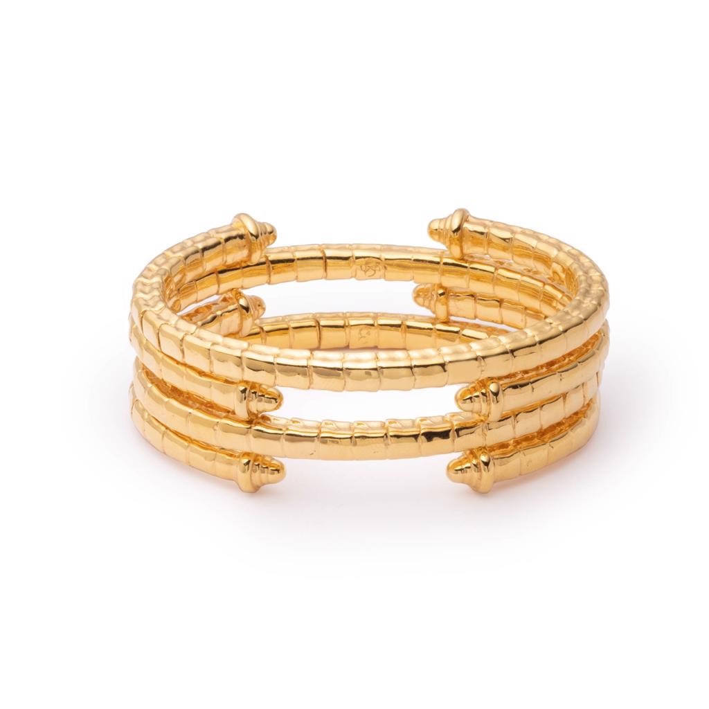 Dalasini Isiro Gold Vertebrae Bracelet Stacked