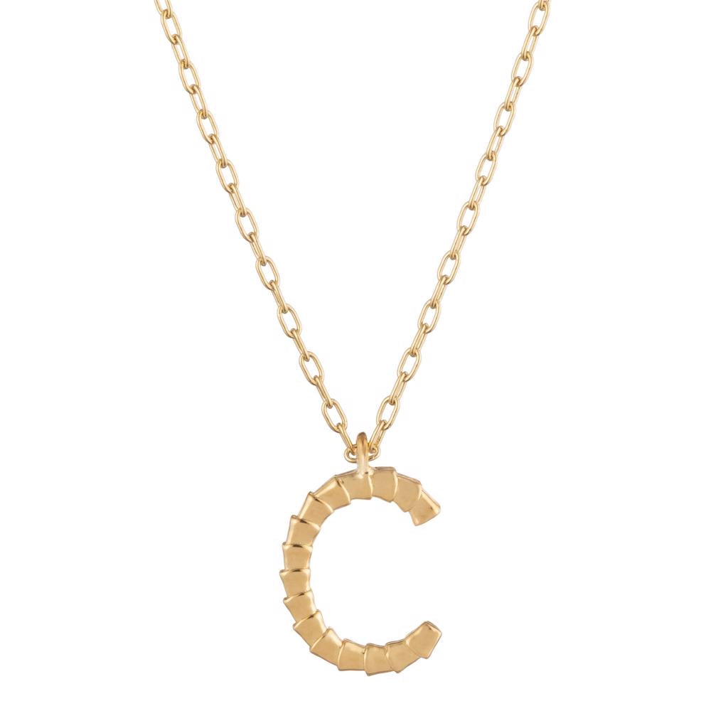 Dalasini Isiro Gold Vertebrae Charm Letter C
