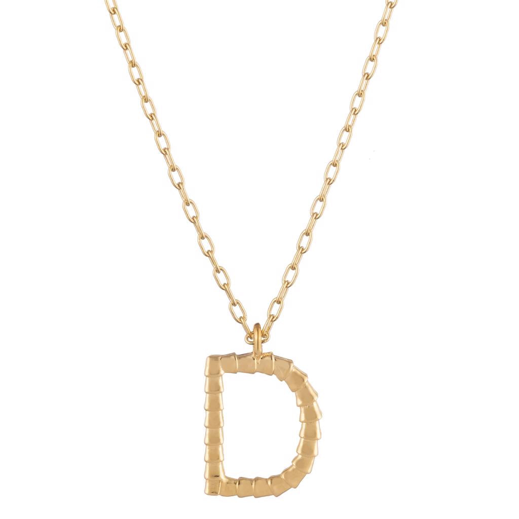 Dalasini Isiro Gold Vertebrae Charm Letter D