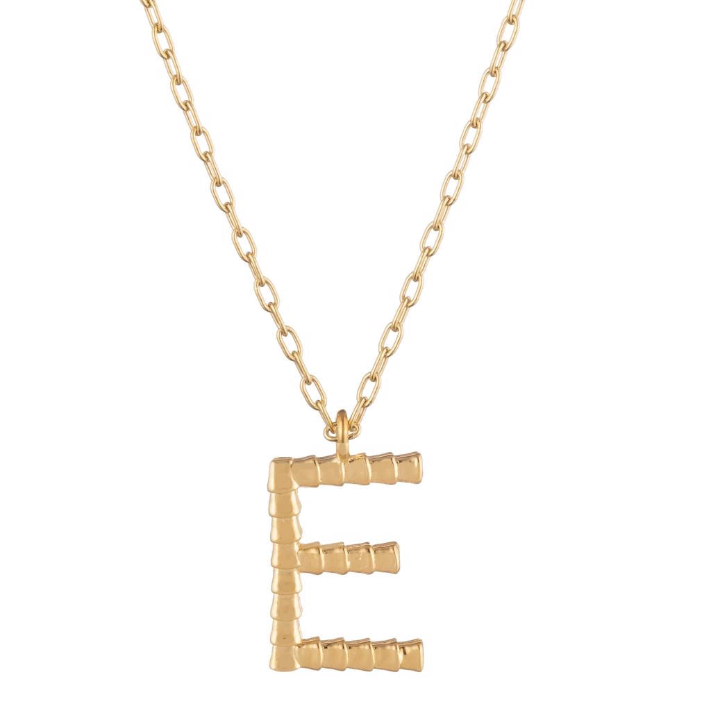 Dalasini Isiro Gold Vertebrae Charm Letter E