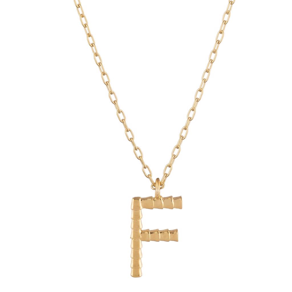 Dalasini Isiro Gold Vertebrae Charm Letter F